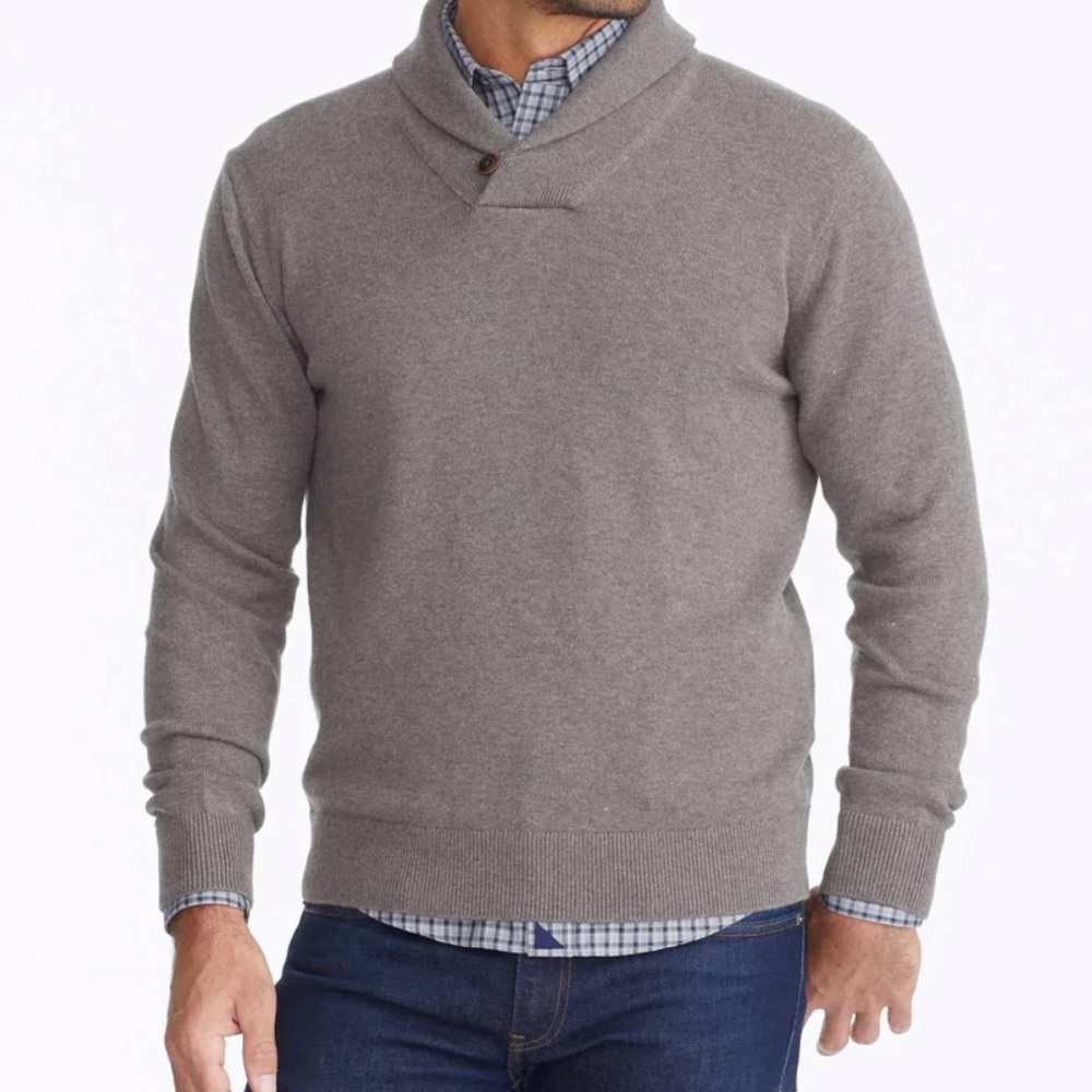 UNTUCKit Mens Size Large Cowl Shawl Neck Pullover Sweatshirt Gray